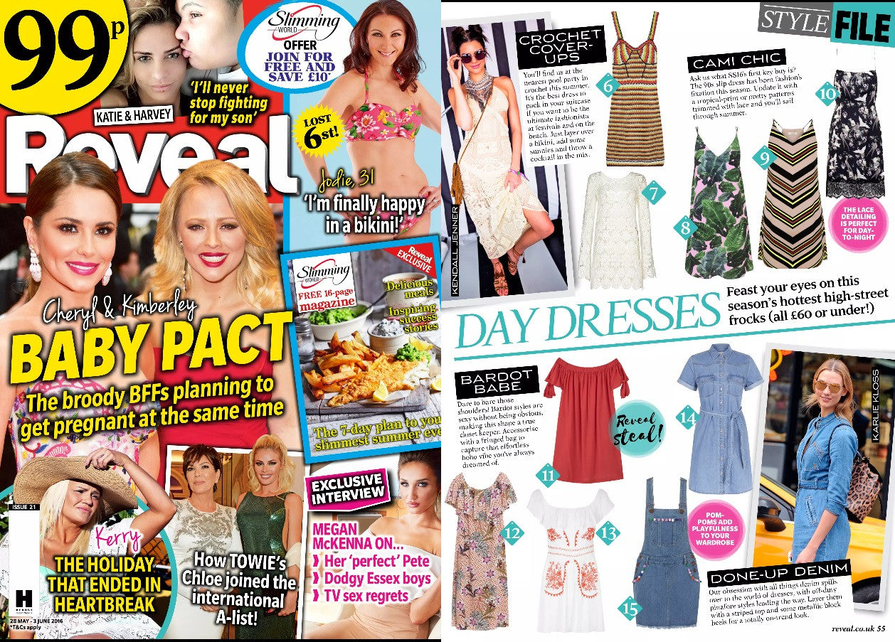 REVEAL MAGAZINE X LIQUOR N POKER X POM POM DENIM PINAFORE DRESS