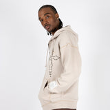 Beige Studded Hoodie