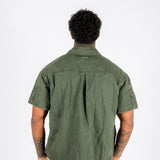 Khaki Panelled Detail Denim Shirt