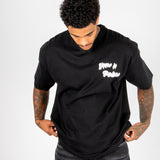 Black Oversized Bird Graphic Back Printed T-Shirt