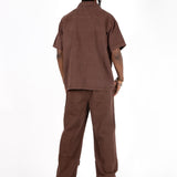 Brown Clasp Detail Utility Shirt