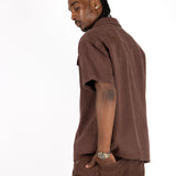 Brown Clasp Detail Utility Shirt