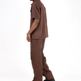Brown Clasp Detail Utility Shirt