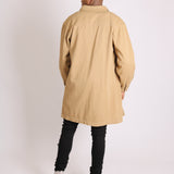 Longline Worker Shacket In Tan