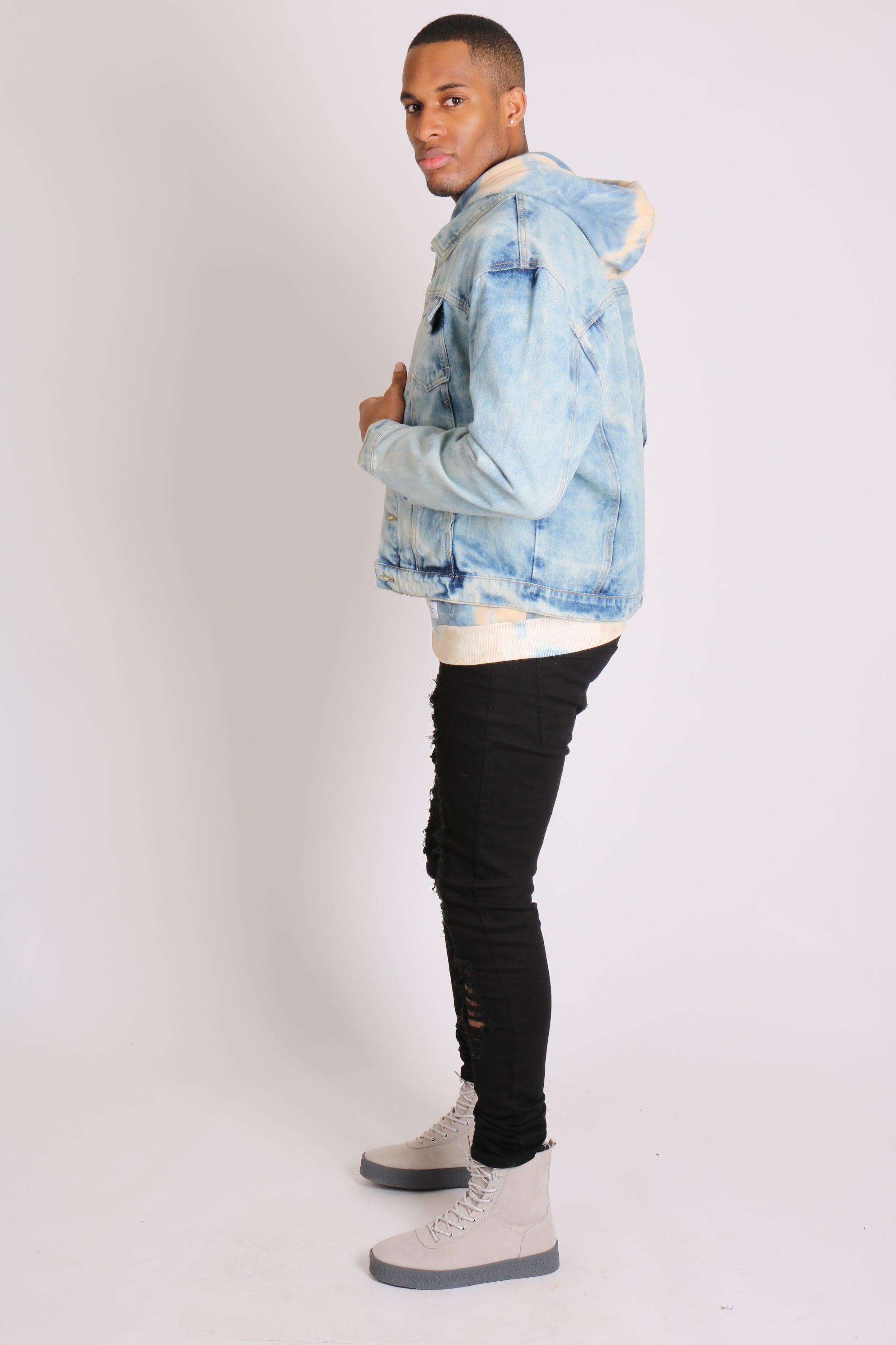 Cloudy Bleach Wash Denim Jacket