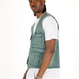 Forest Green Denim Gilet