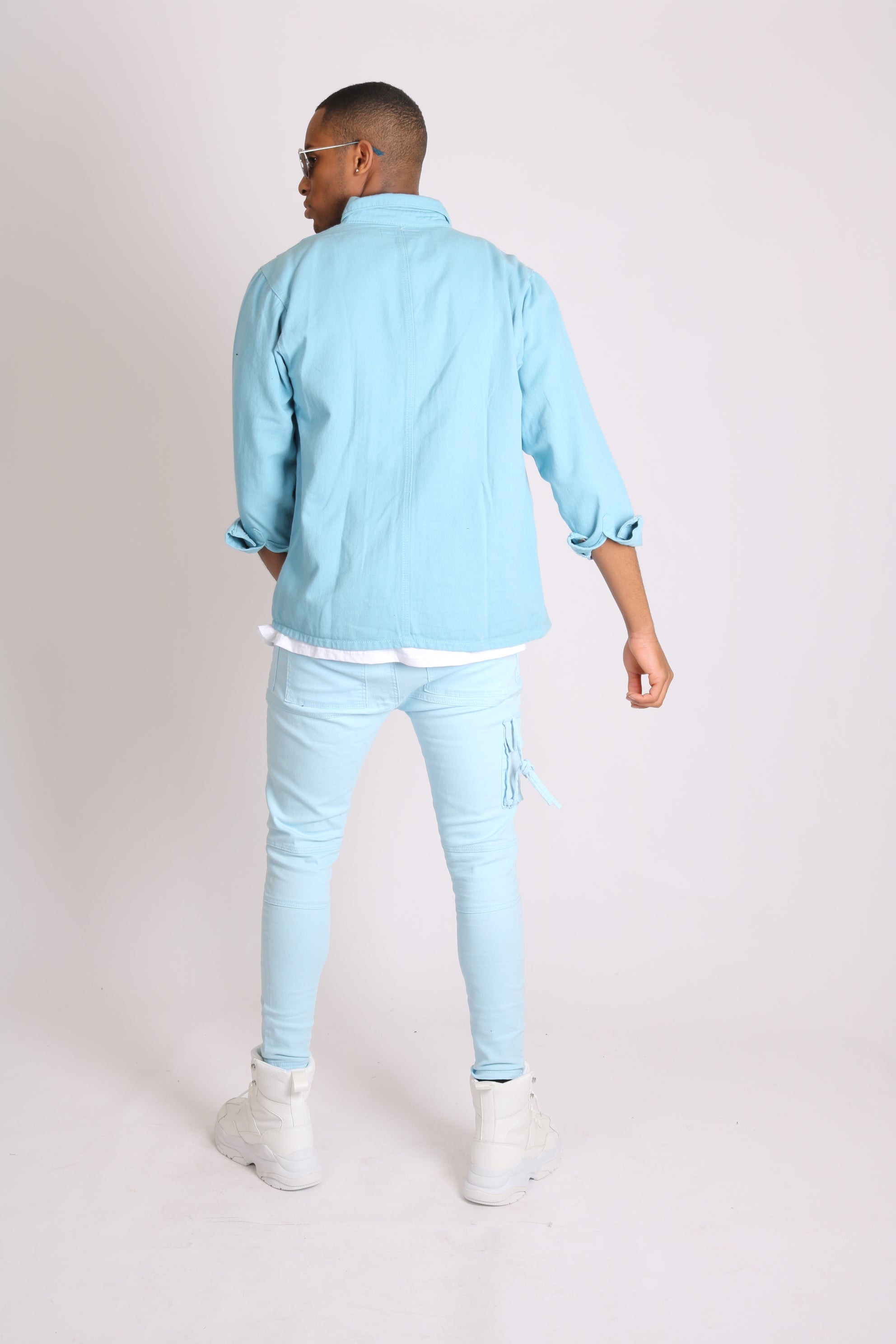 Utility Powder Blue Cargo Trousers