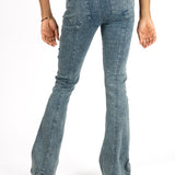 Vintage Wash Mid Rise Flare Jeans