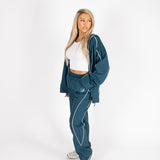 Navy Shell Track Jacket With Logo & Piping