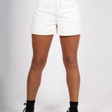 Fae White High-Waisted Denim Shorts
