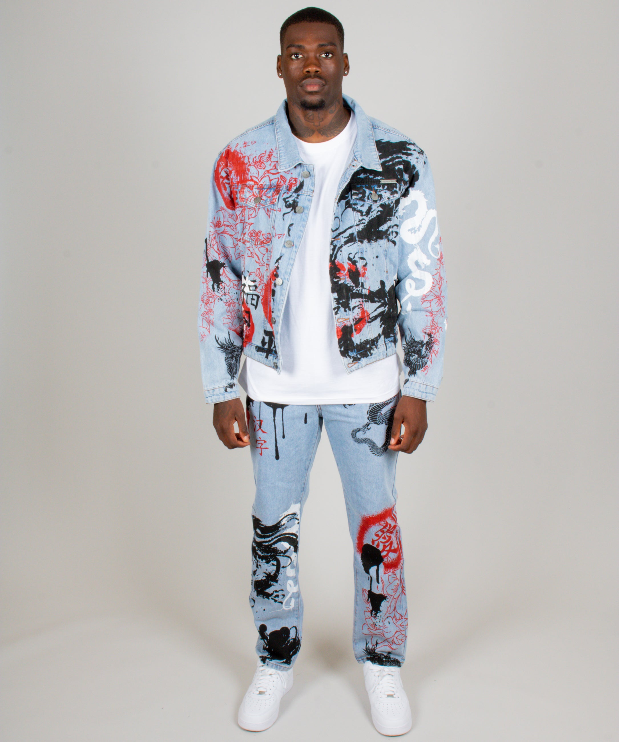 Graffiti Dragon Denim Jeans