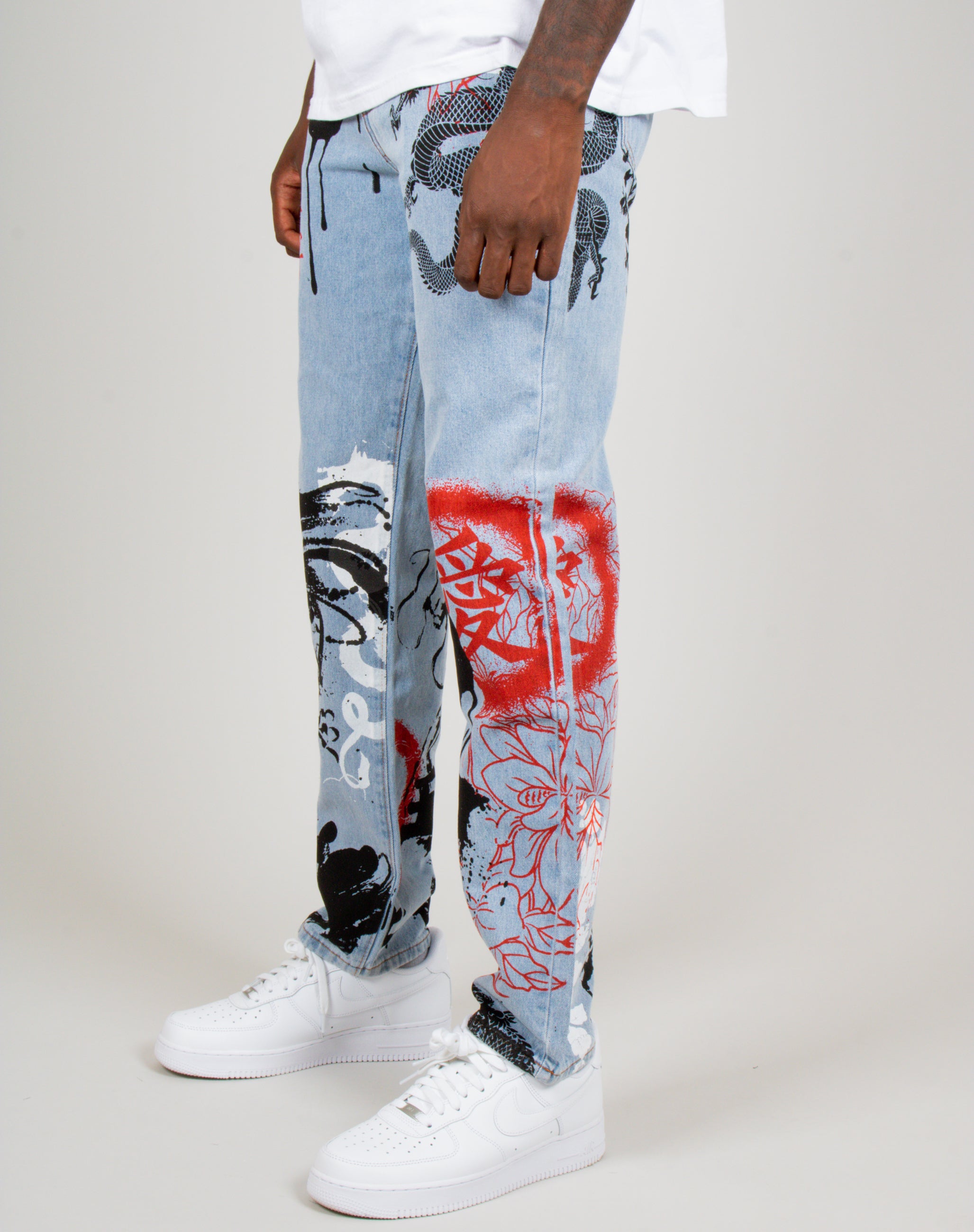 Graffiti Dragon Denim Jeans