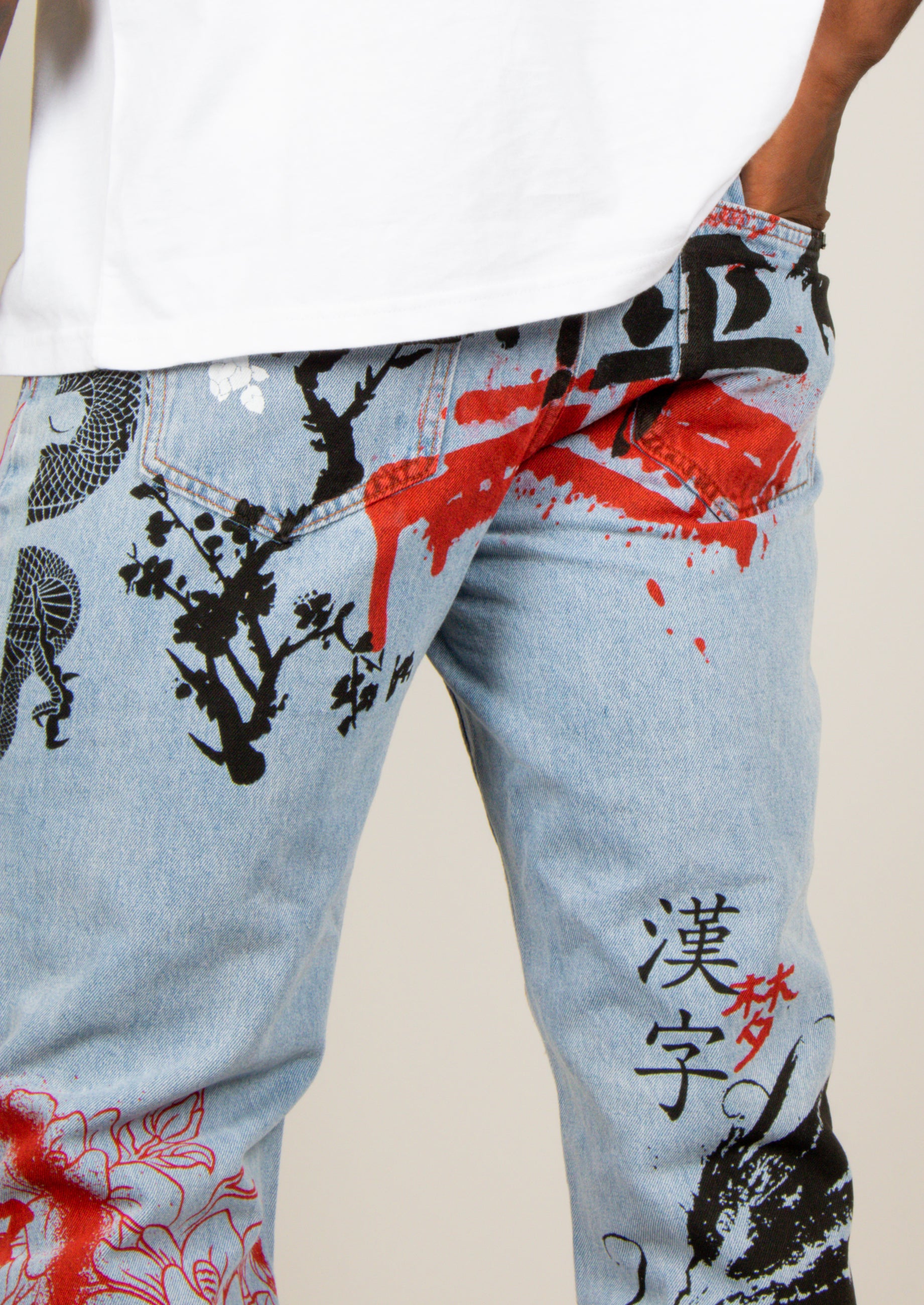 Graffiti Dragon Denim Jeans