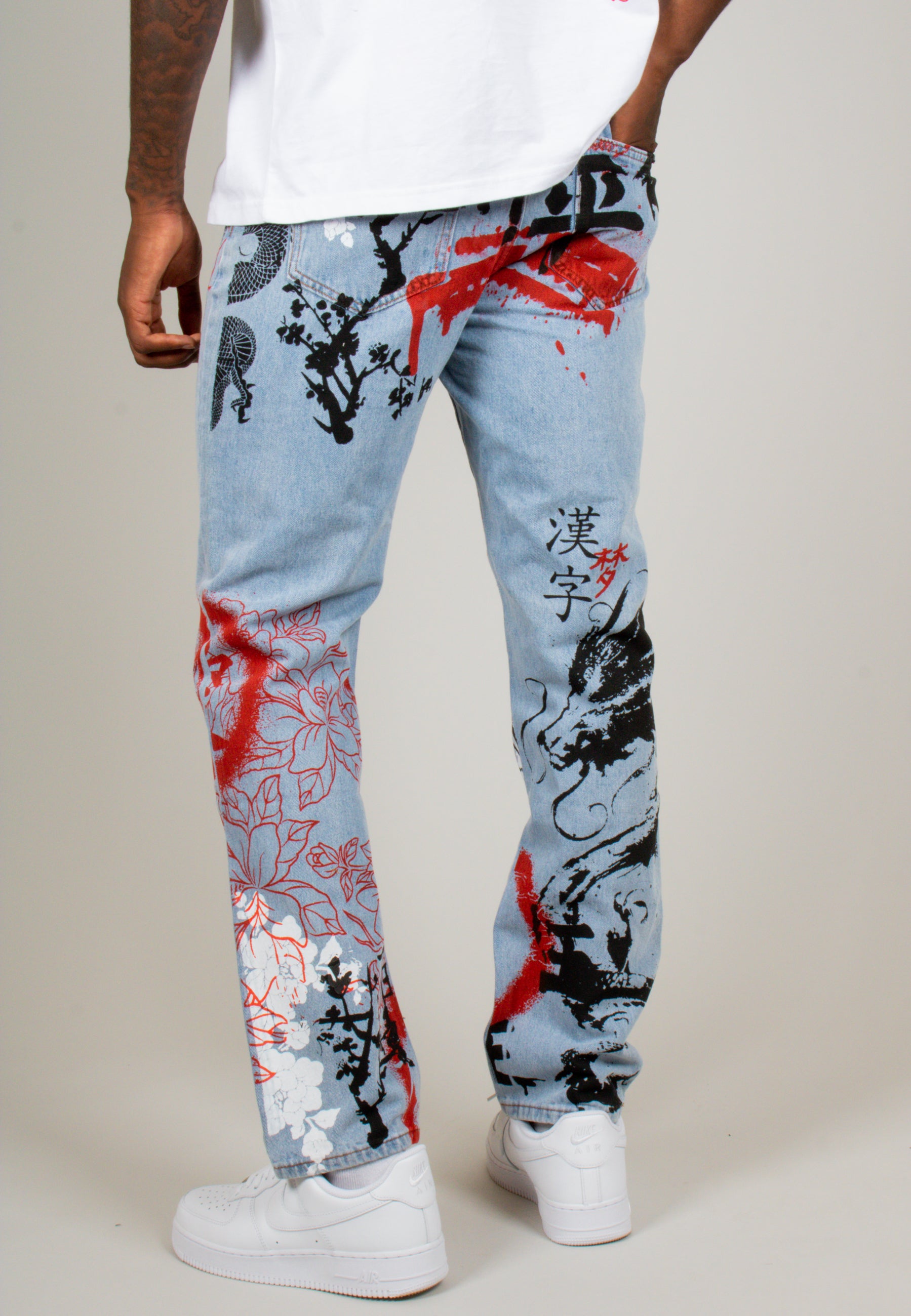 Graffiti Dragon Denim Jeans