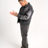 A World Dynasty Oversized Denim Jacket In Washed Black