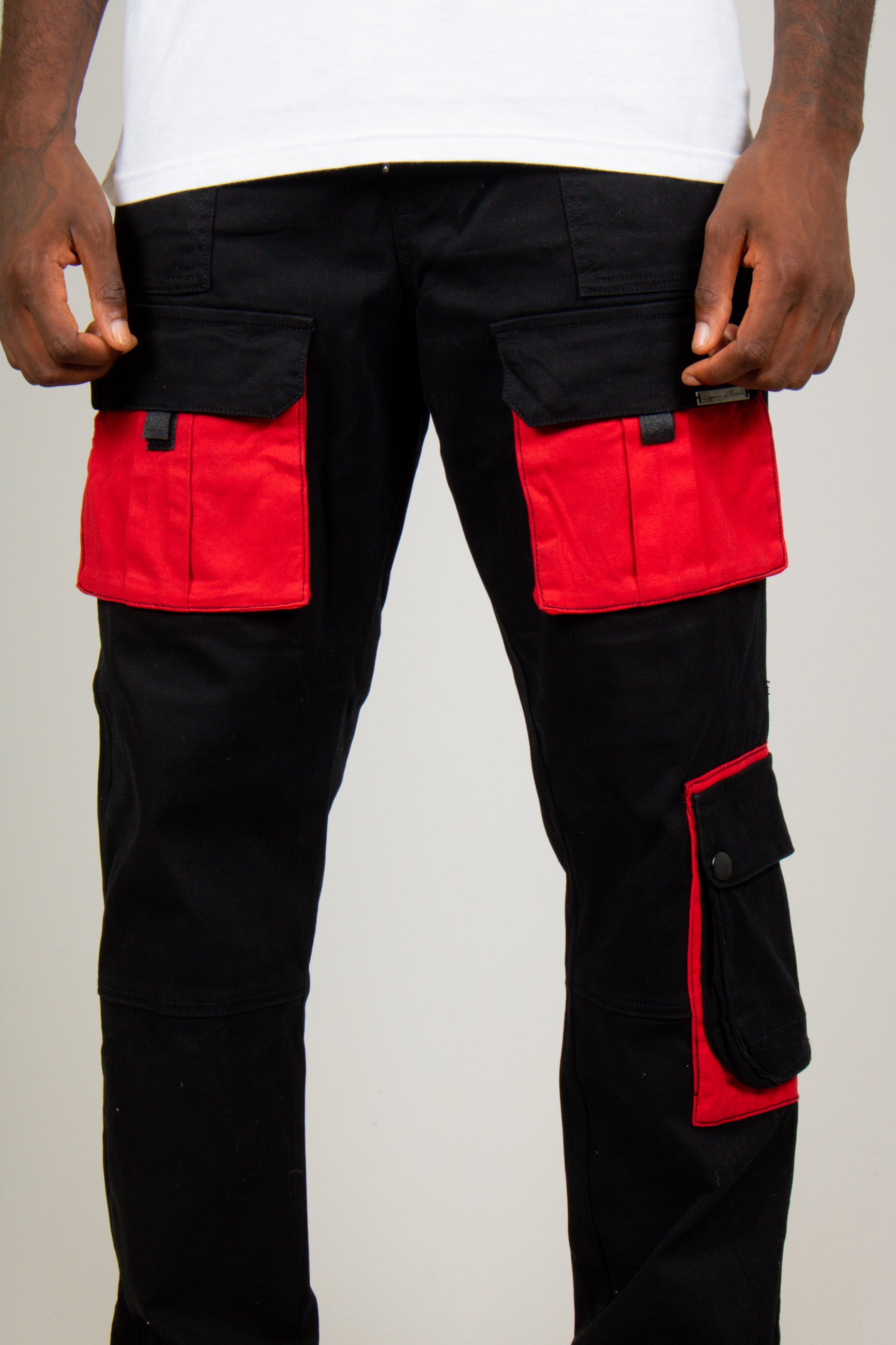 Black Tech Utility Straight Leg Cargos