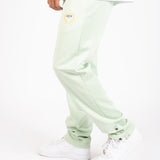Mint Green Straight Leg Embroidered Golf Club & Popper Hem Jogger