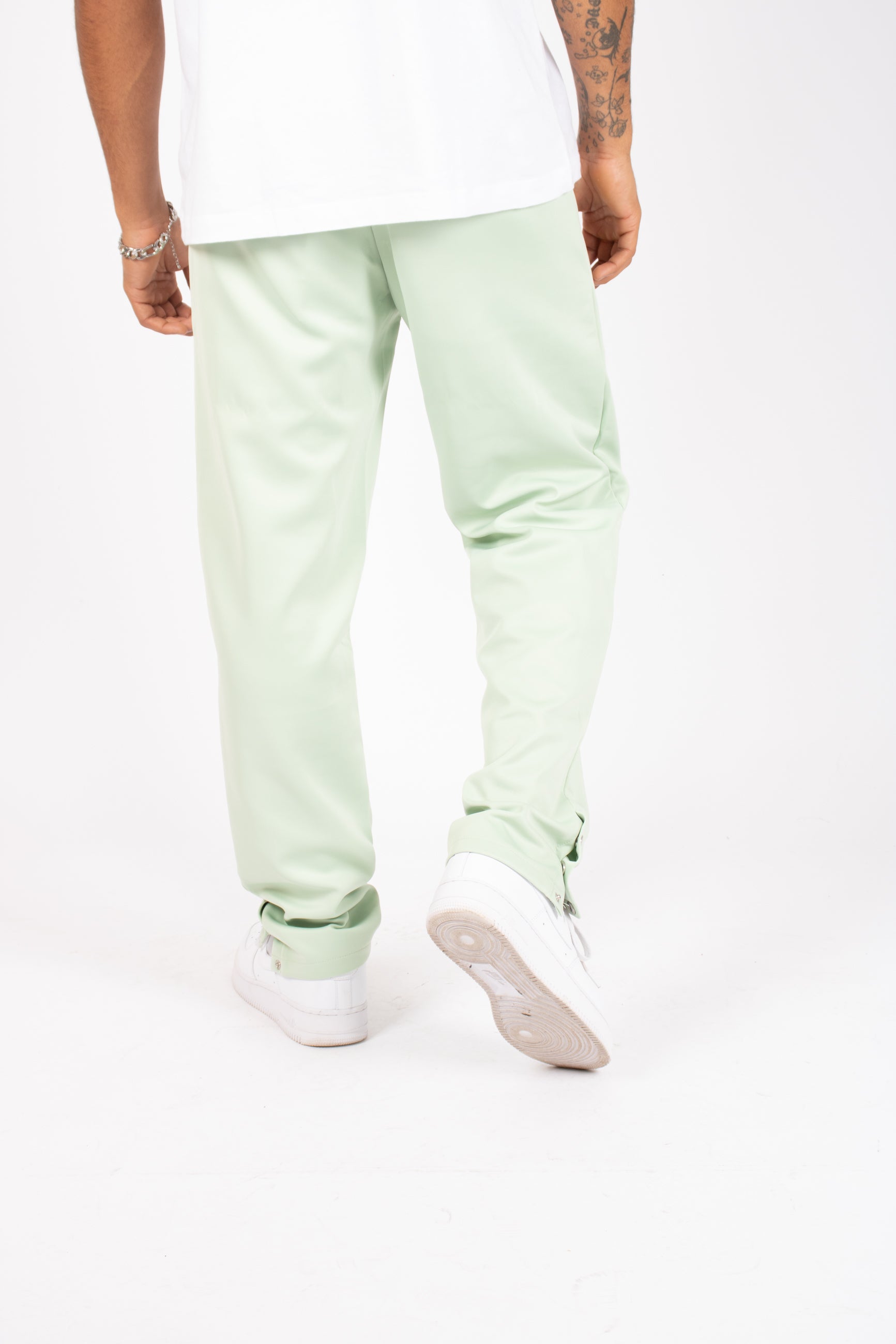 Mint Green Straight Leg Embroidered Golf Club & Popper Hem Jogger