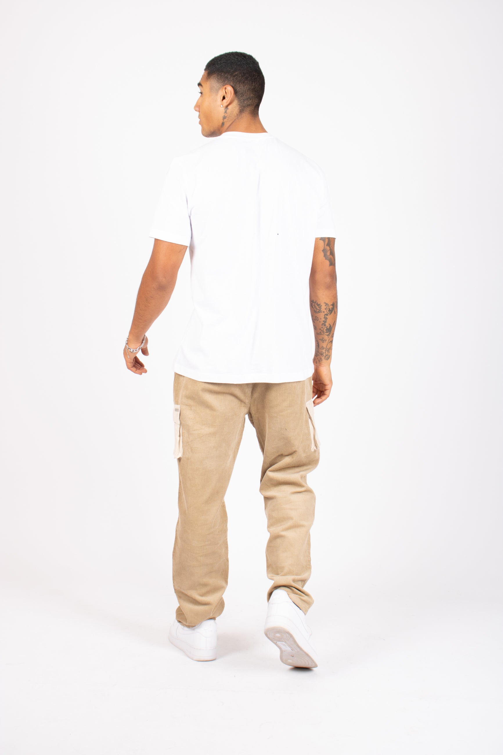 Varsity Beige Straight Corduroy Trouser