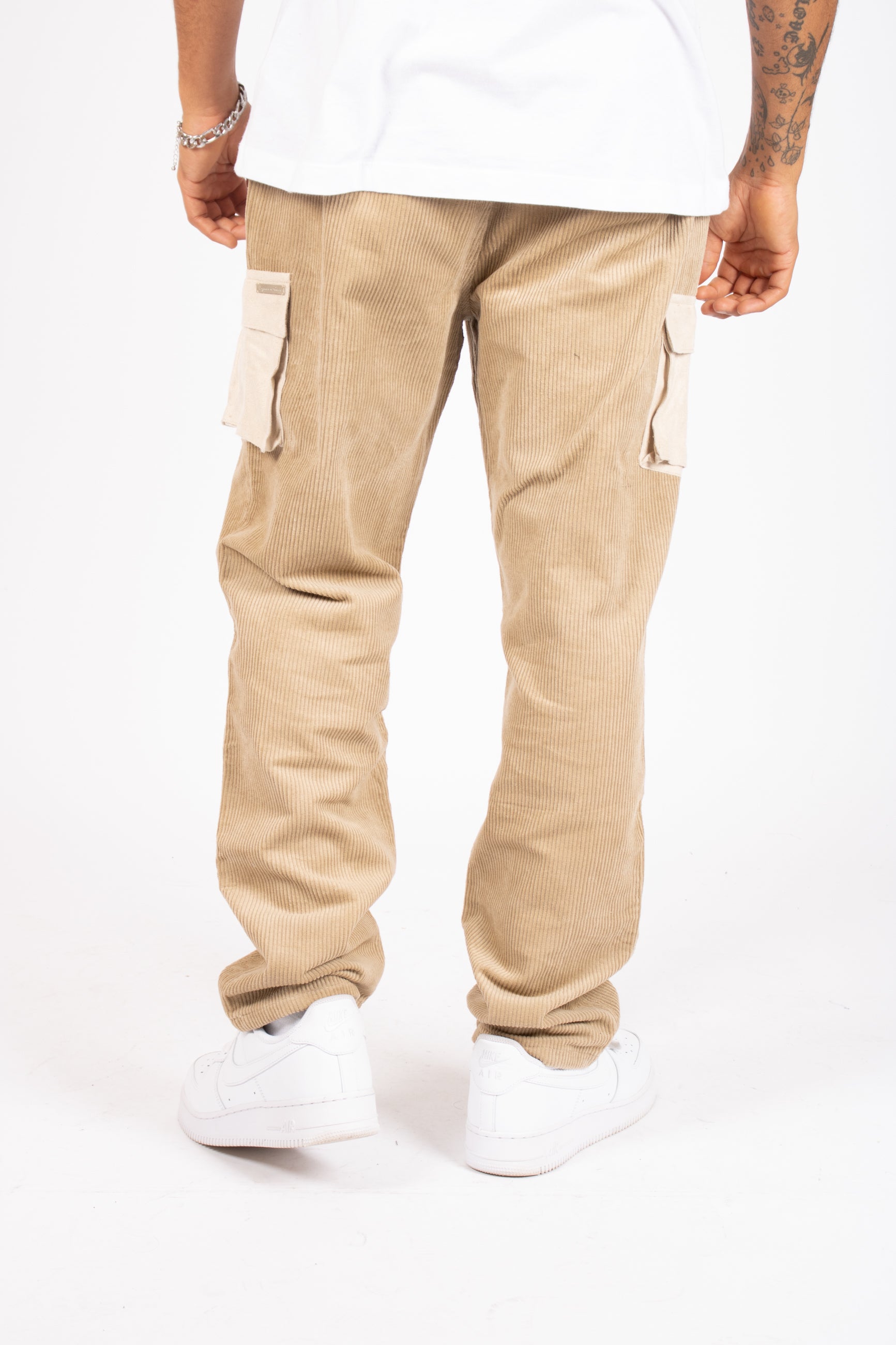 Varsity Beige Straight Corduroy Trouser