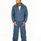 Bubble Denim Zip Up Denim Jacket