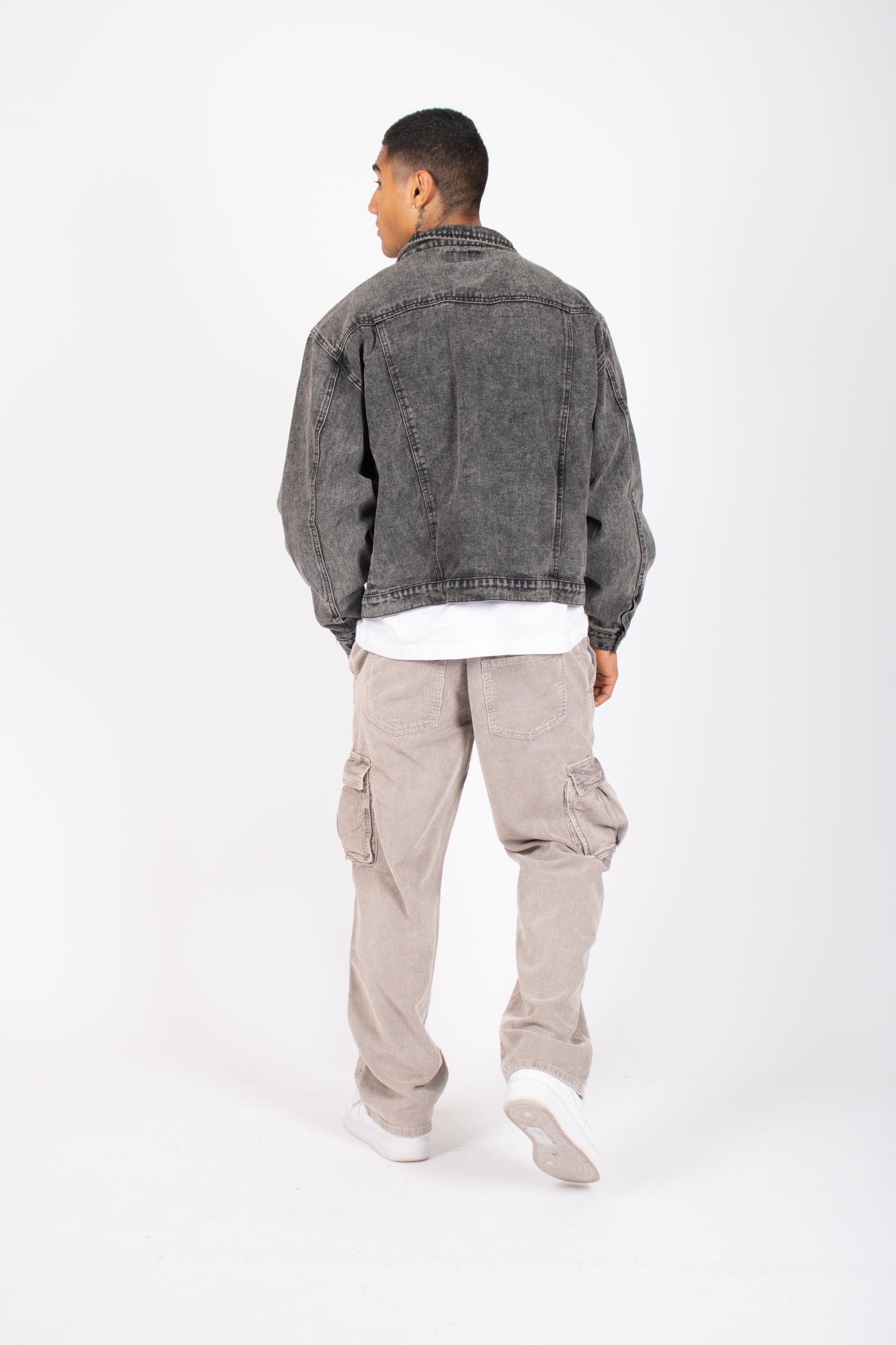 Jaden Acid Grey Oversized Denim Jacket