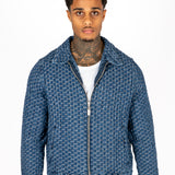 Bubble Denim Zip Up Denim Jacket