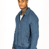 Bubble Denim Zip Up Denim Jacket