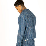 Bubble Denim Zip Up Denim Jacket