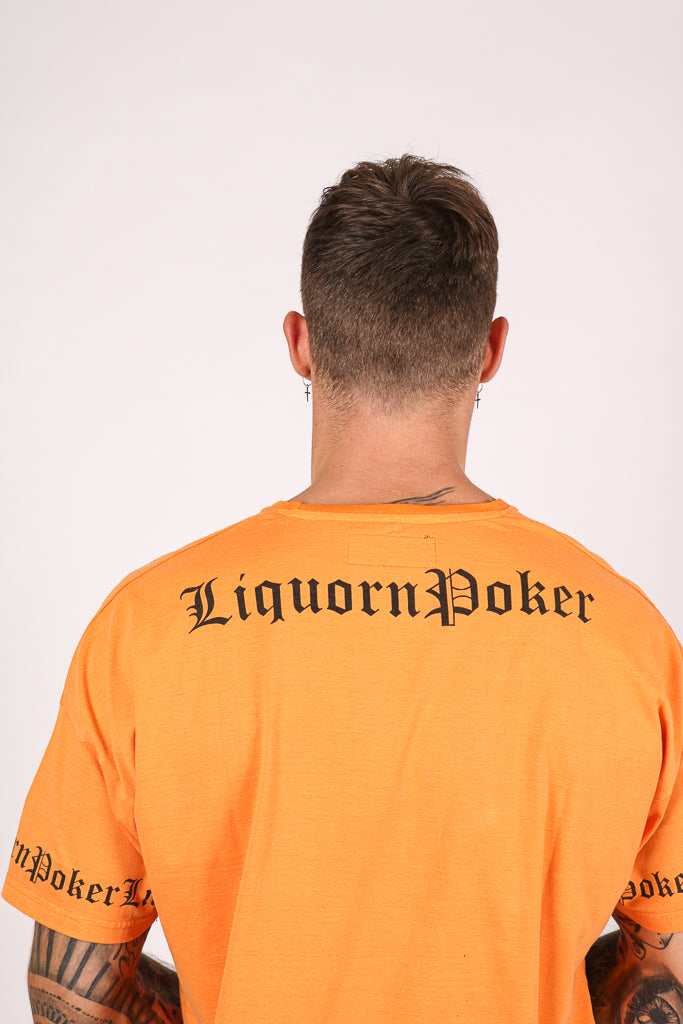 Liquor N Poker Convict Neon Orange T Shirt