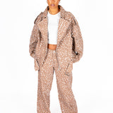 OVERSIZED BAMBI PRINTED BIKER JACKET