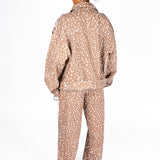 OVERSIZED BAMBI PRINTED BIKER JACKET