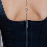 Fae Black Faux Leather Crop Top