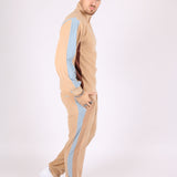 Polar Beige Straight Leg Jogger In Retro Sports Stripe