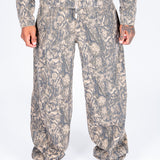 Snake Print Relaxed Baggy Jeans