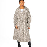 Snake Printed Denim Trench