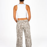 Snake Print Denim Jeans