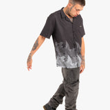 Oversized Boxy Shirt With Ombre Japanese Bird Print