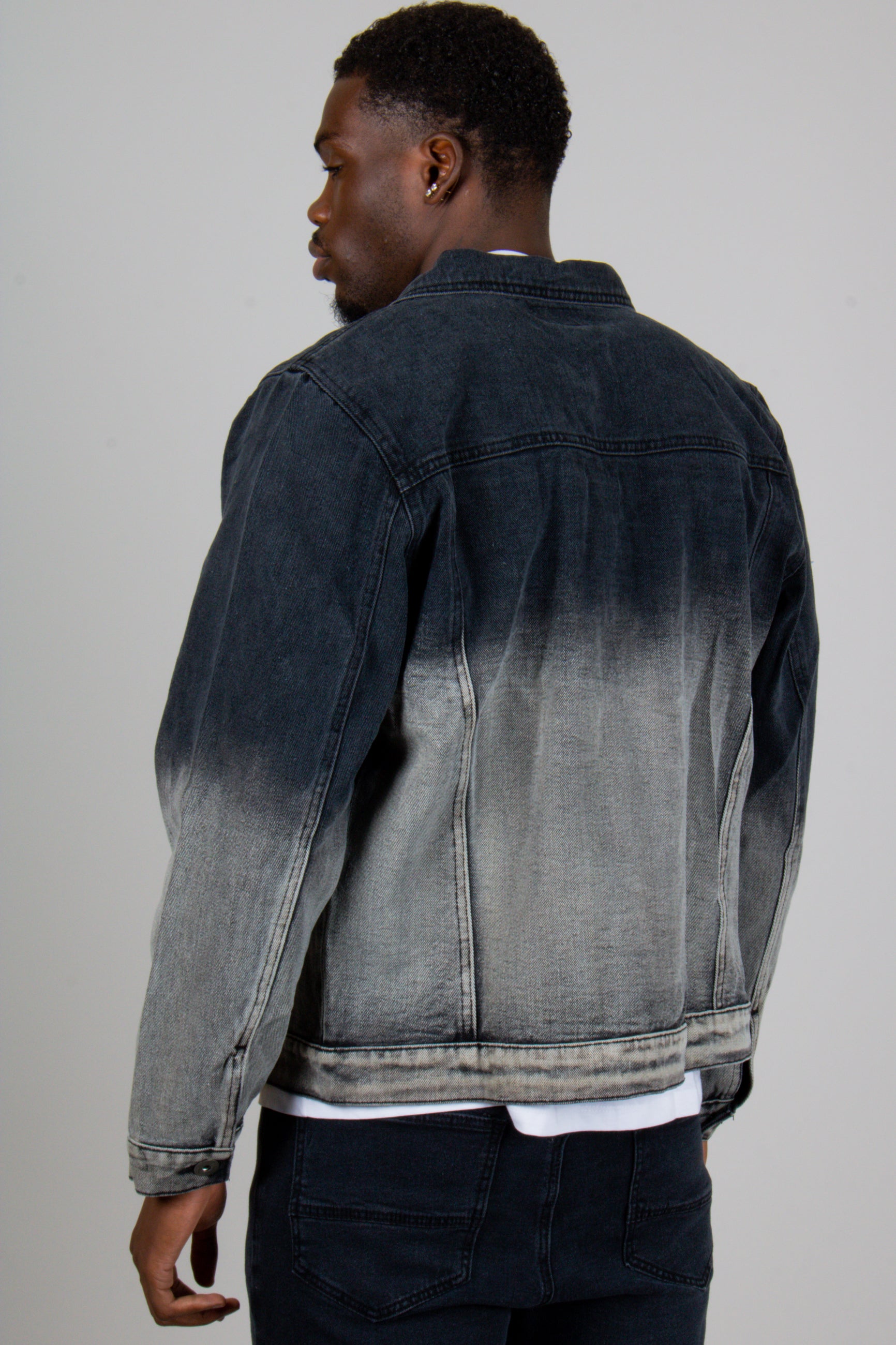 Norton Fitted Denim Jacket In Ombre Effect