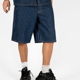 Indigo Pinstripe Varsity Jorts