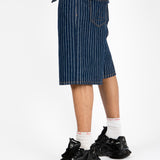 Indigo Pinstripe Varsity Jorts