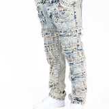 Relaxed Stacked Distressed Denim Jeans