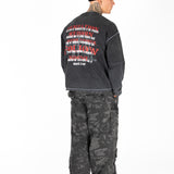 Oversized 'Principles Of Life' Motif Graphic Printed Long Sleeve