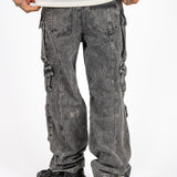 Acid Wash Black Cargo