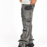 Acid Wash Black Cargo