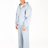 Oversized Bleach Wash Denim Hooded Jacket