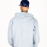 Oversized Bleach Wash Denim Hooded Jacket