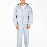 Oversized Bleach Wash Denim Hooded Jacket
