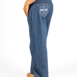 Indigo Pinstripe Varsity Jean