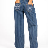 Indigo Pinstripe Varsity Jean